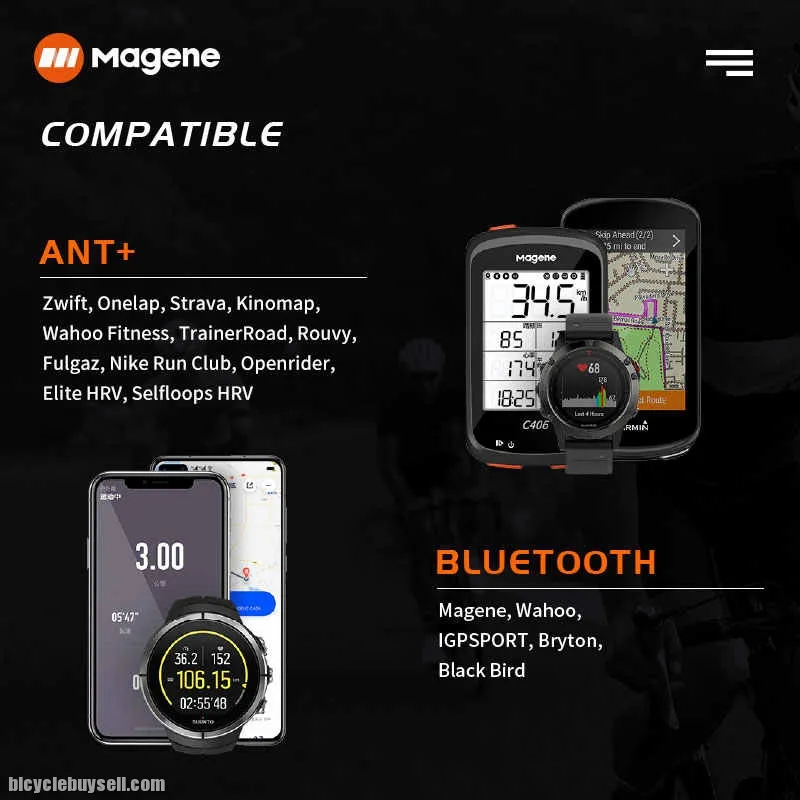 Magene H64 Heart Rate Monitor Mover Bluetooth ANT Sensor With Chest Strap Computer Bike