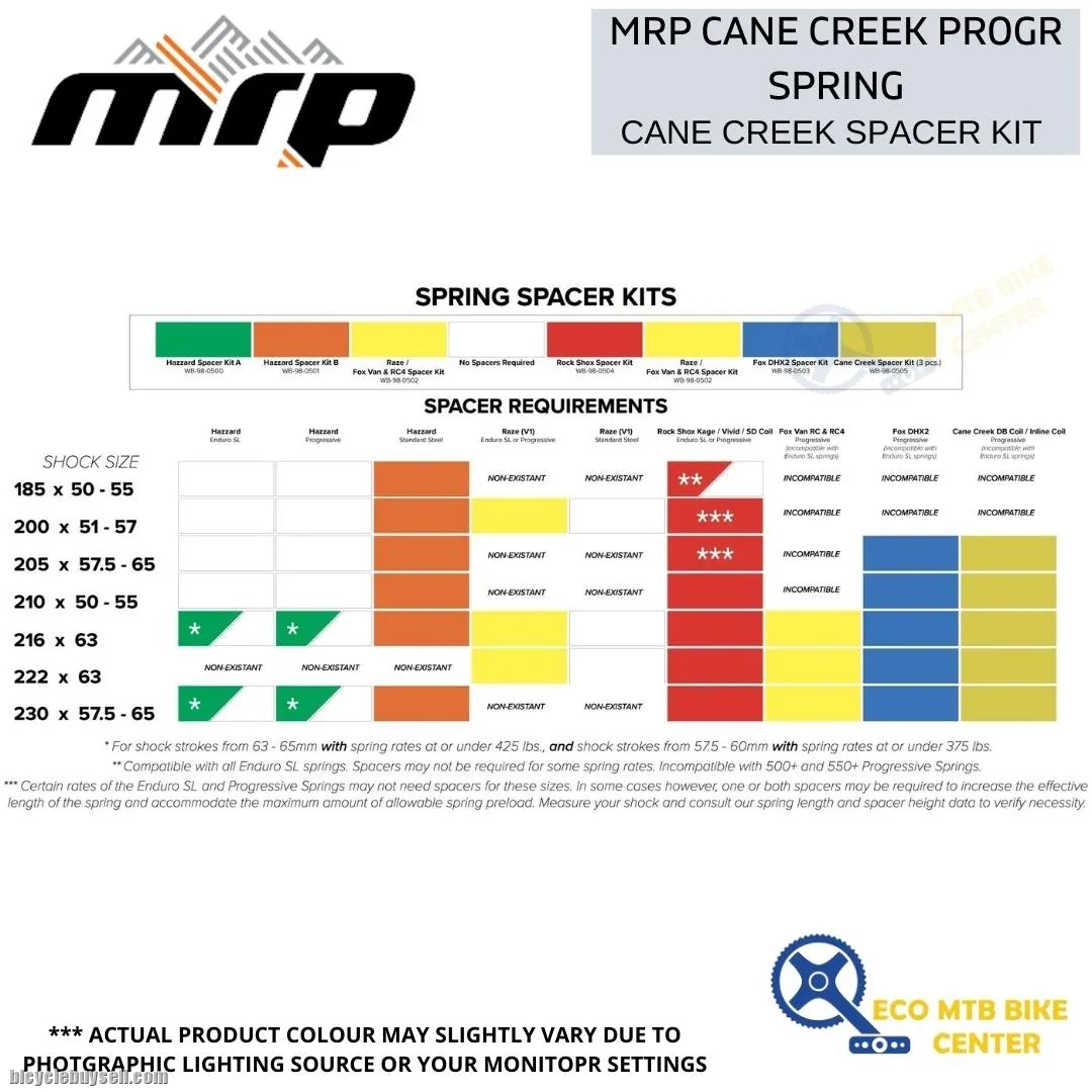 Cane Creek Kit Progr Spring (Coil Spring Spacer Kit)