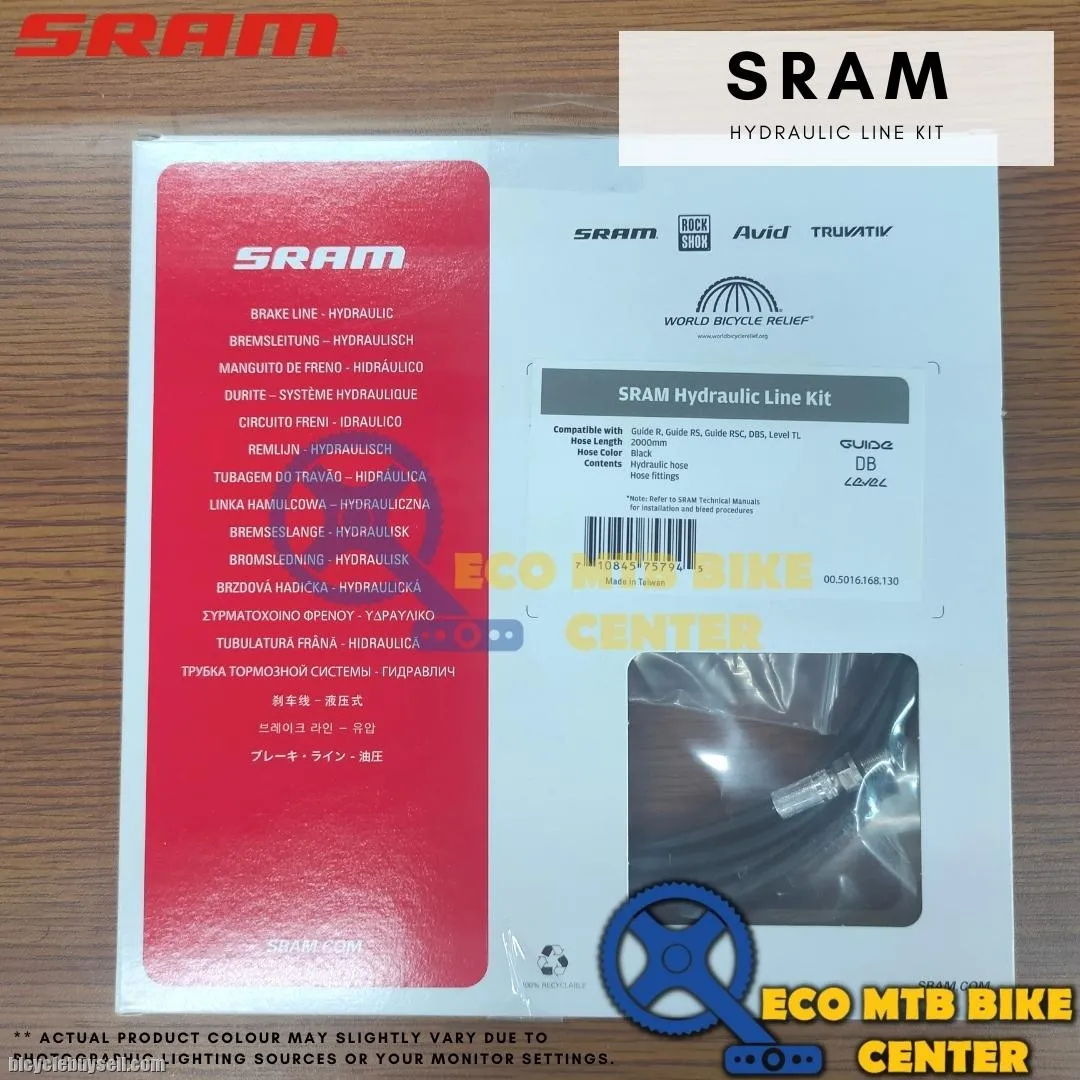 SRAM Hydraulic Hose for Guide RSC / RS / R / DB5 Models up to 2015 , 2000mm , Stainless, blk