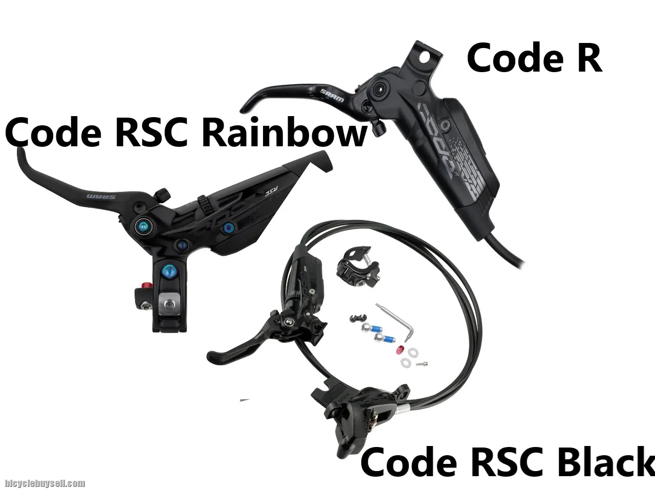 SRAM Code RSC Code R Disc Brake 4 Pot Rainbow Screws MTB