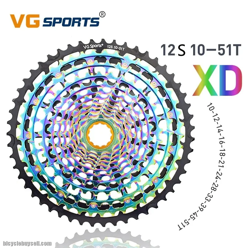 VG 12 Speed 10-51T MTB Bicycle Cassette XD Rainbow Aluminum Ultralight Bracket Sprocket Freewhe