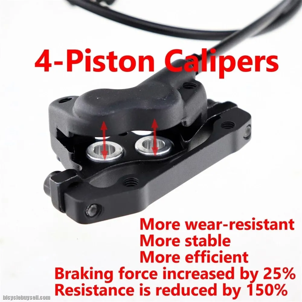 ZOOM HB876 Mountain Bike Hydraulic Disc Brake Four-Pistons Internal Routing 800/1400mm MTB Oil