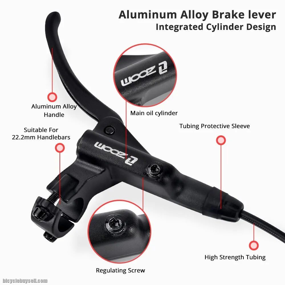 ZOOM HB876 Mountain Bike Hydraulic Disc Brake Four-Pistons Internal Routing 800/1400mm MTB Oil