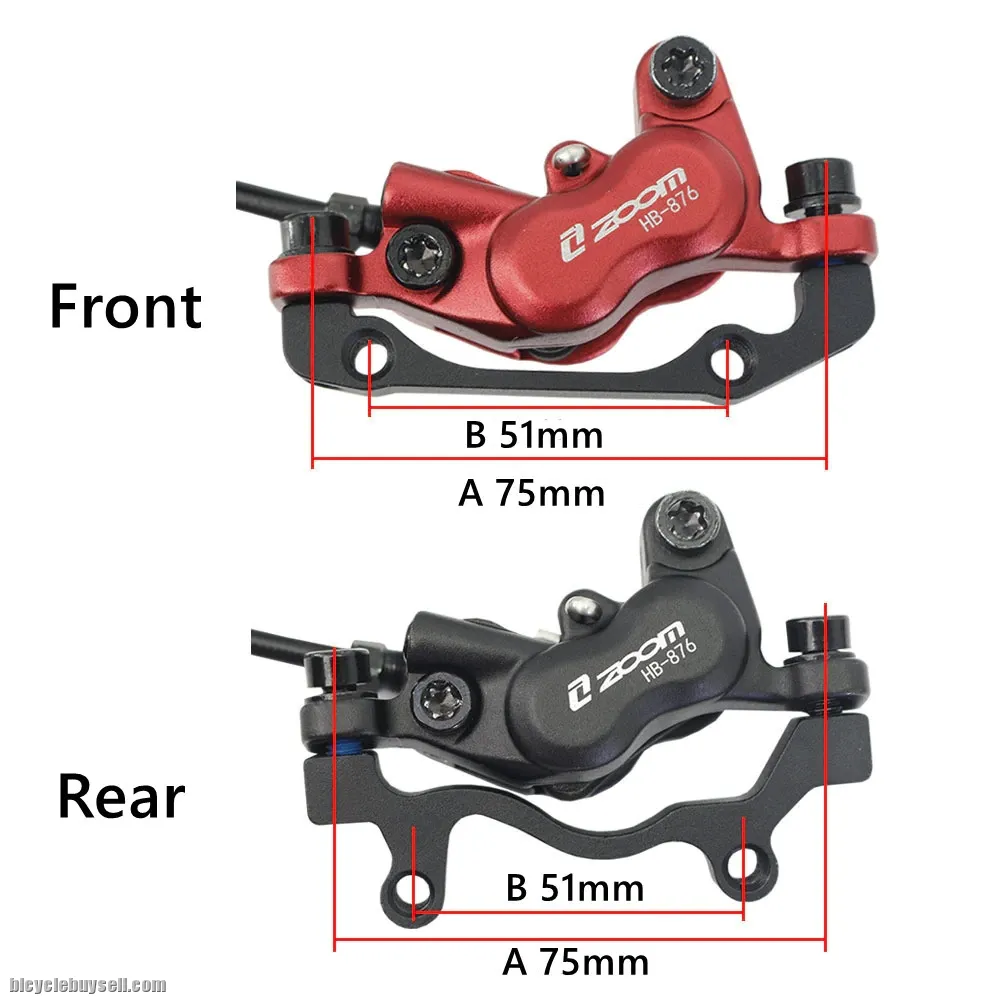 ZOOM HB876 Mountain Bike Hydraulic Disc Brake Four-Pistons Internal Routing 800/1400mm MTB Oil
