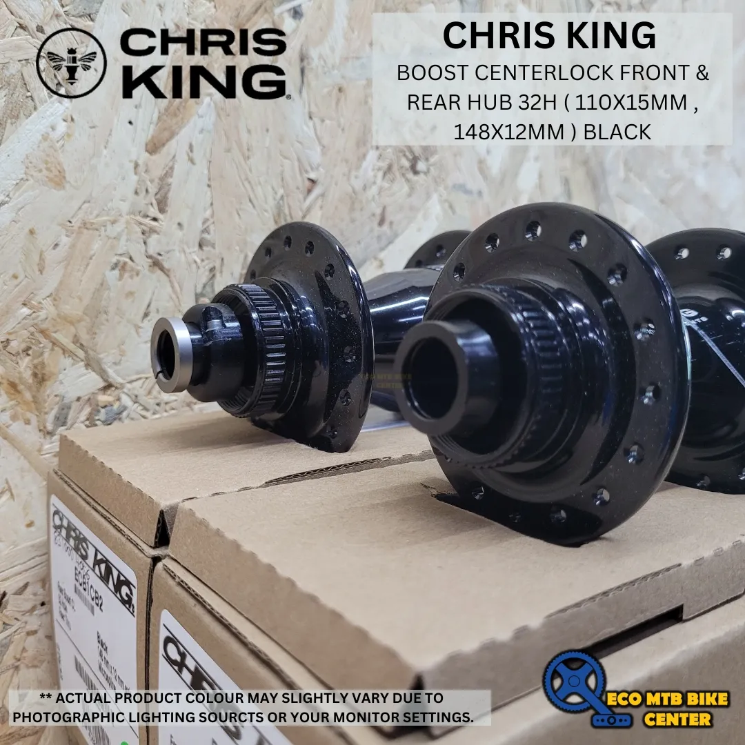 CHRIS KING BOOST CENTERLOCK FRONT &amp; REAR HUB 32H ( 110X15MM&amp;148X12MM ) BLACK