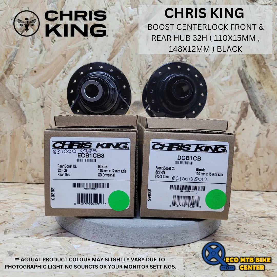 CHRIS KING BOOST CENTERLOCK FRONT &amp; REAR HUB 32H ( 110X15MM&amp;148X12MM ) BLACK
