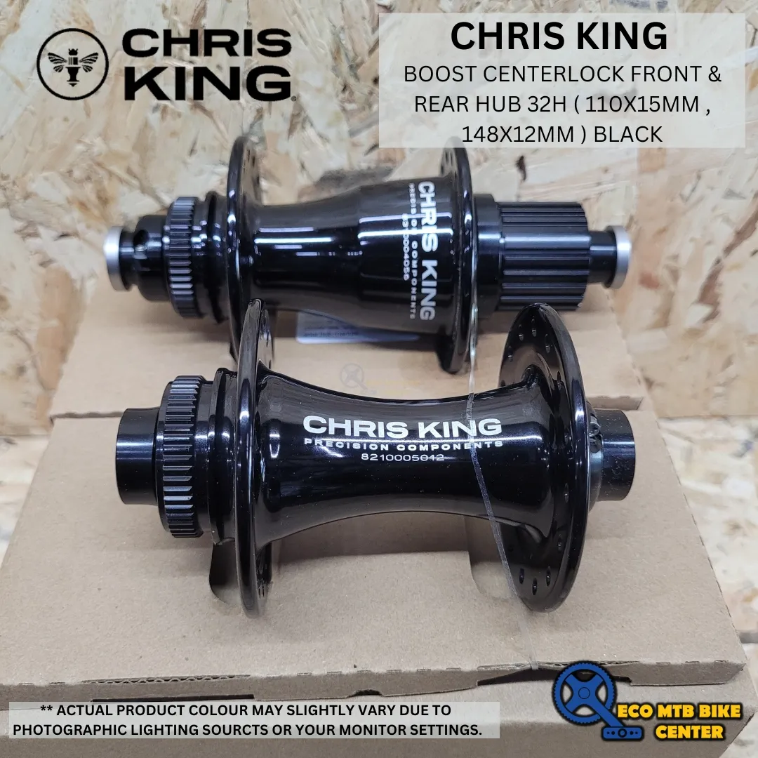 CHRIS KING BOOST CENTERLOCK FRONT &amp; REAR HUB 32H ( 110X15MM&amp;148X12MM ) BLACK