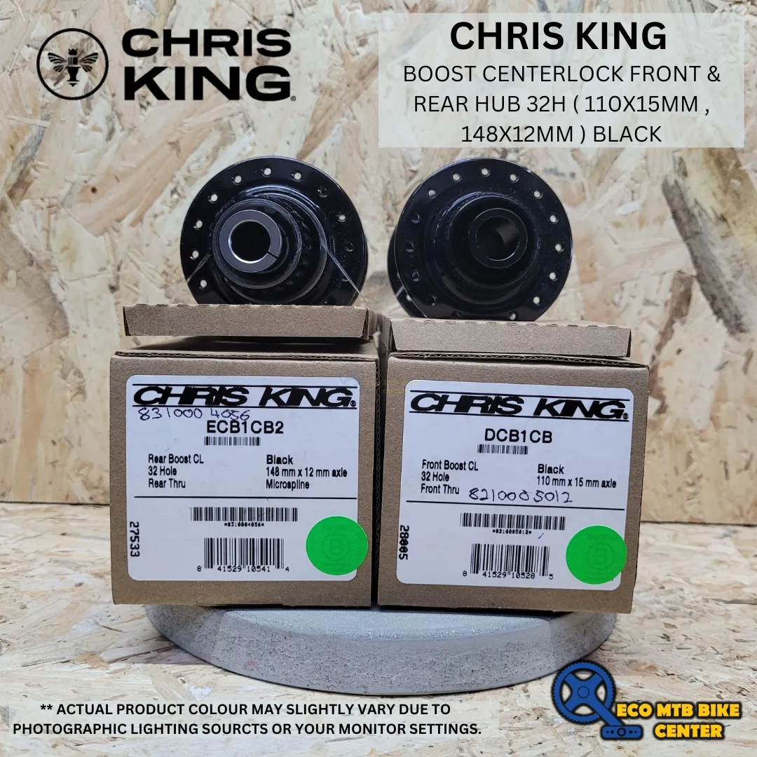 CHRIS KING BOOST CENTERLOCK FRONT &amp; REAR HUB 32H ( 110X15MM&amp;148X12MM ) BLACK