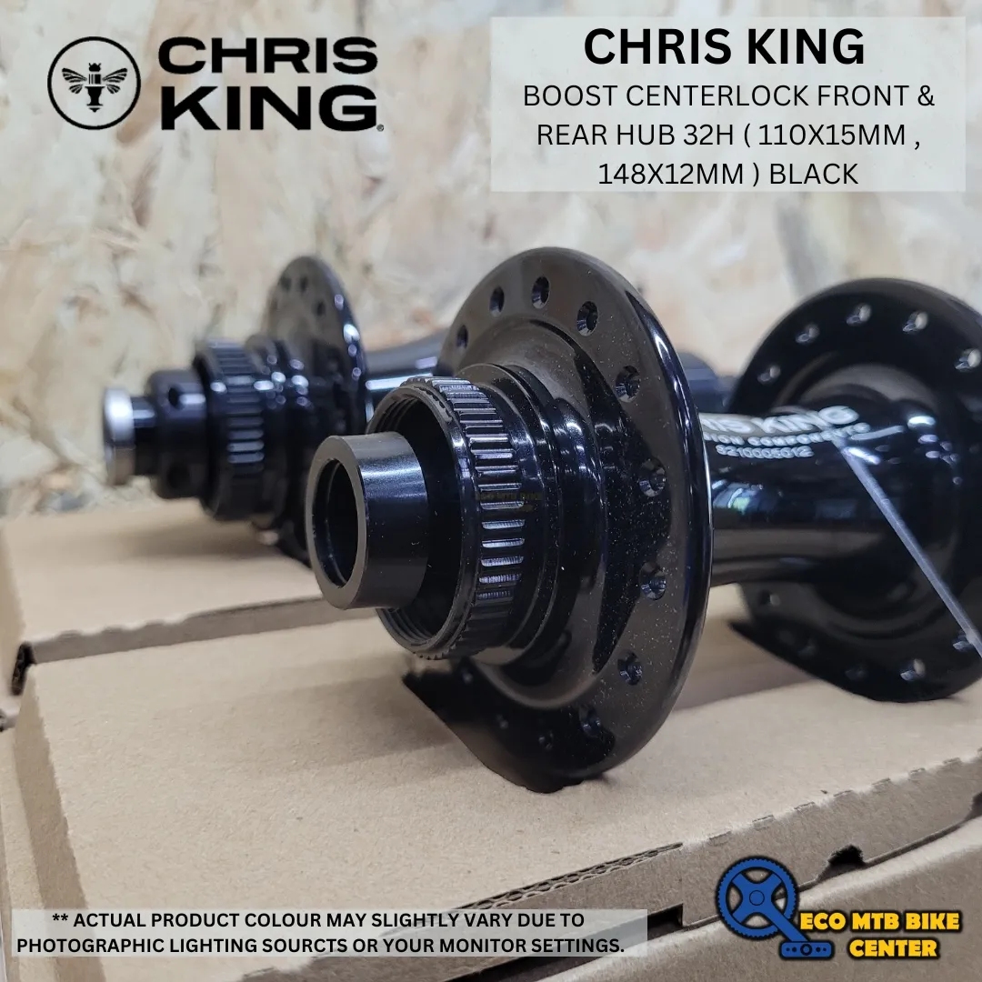 CHRIS KING BOOST CENTERLOCK FRONT &amp; REAR HUB 32H ( 110X15MM&amp;148X12MM ) BLACK