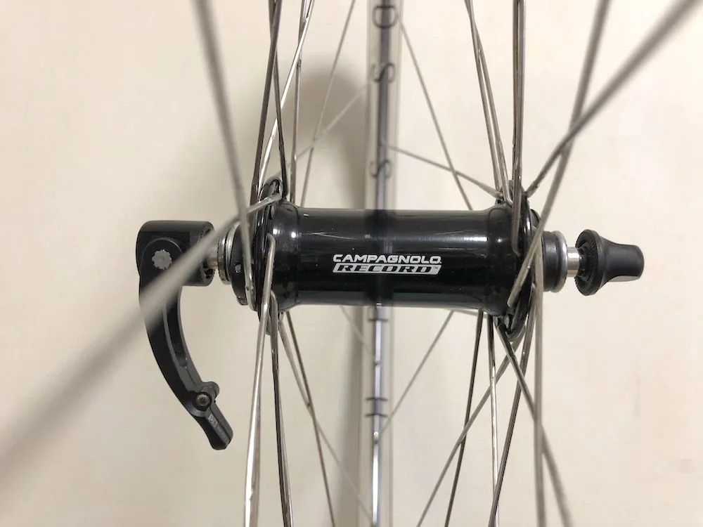 H Plus Son Polished Silver wheelset with Campagnolo Record hubs