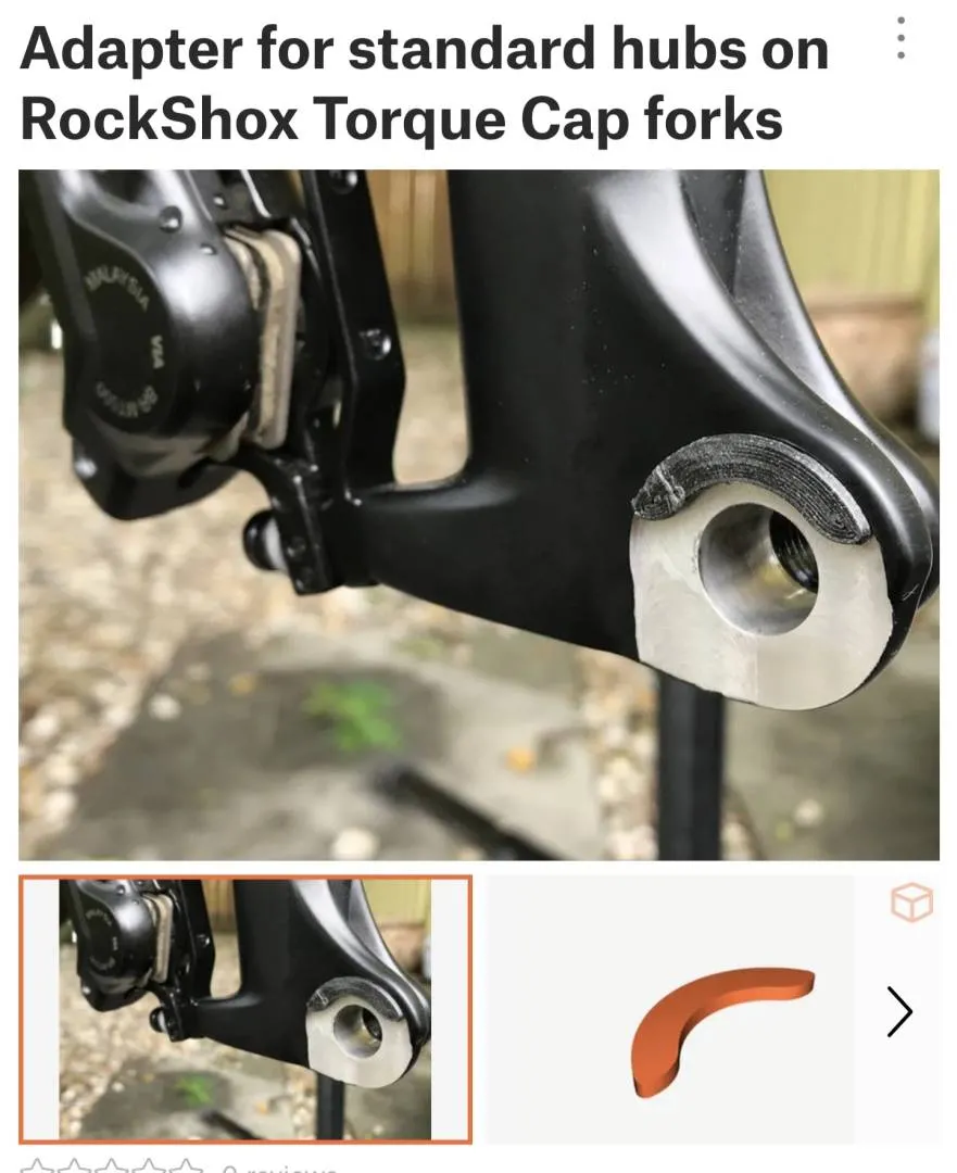 Rockshox fork torque cap adapter