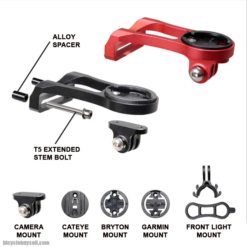 ZTTO 4 IN 1 UNIVERSAL ALLOY STEM METER LIGHT MOUNT (GARMIN / BRYTON / CATEYE / FRONT LIGHT)