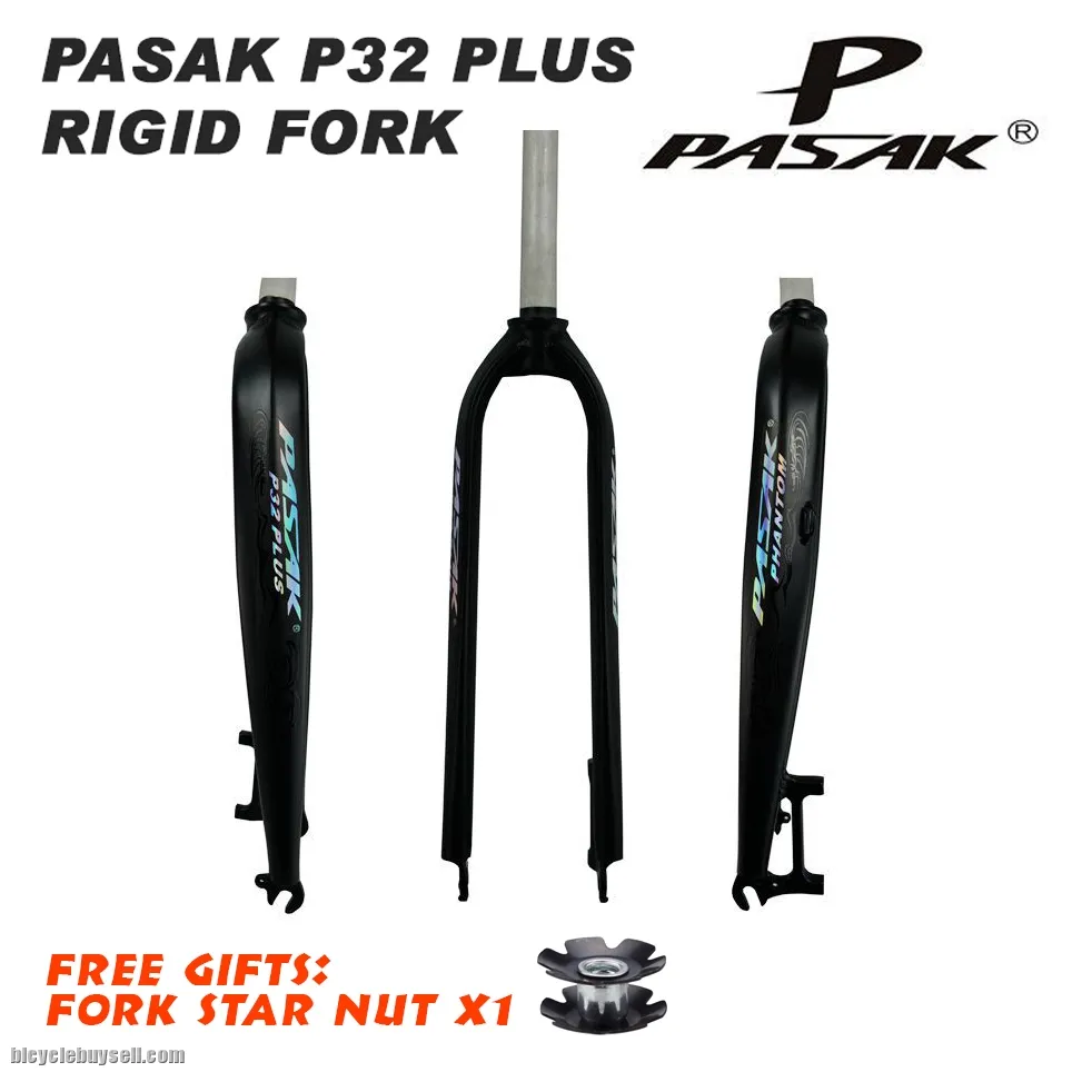 PASAK P32 PLUS ALLOY LIGHTWEIGHT BICYCLE DISC RIGID FORK FOR 26 / 27.5 / 29ER / 700C MTB / ROAD BIKE