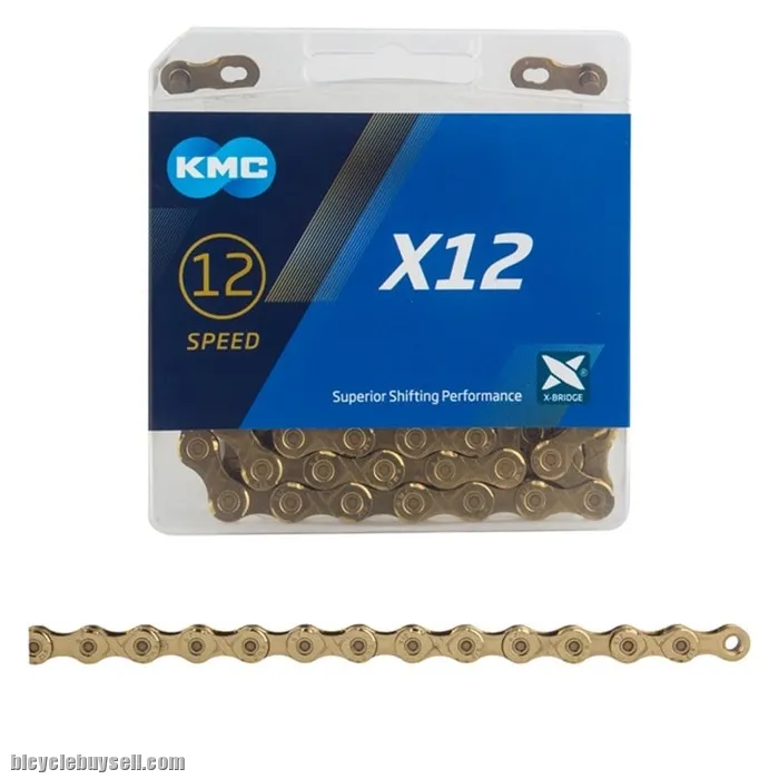 KMC X12 TI GOLD 126 LINKS GOLD 12SPEED MTB/ROAD CHAIN (free pos)