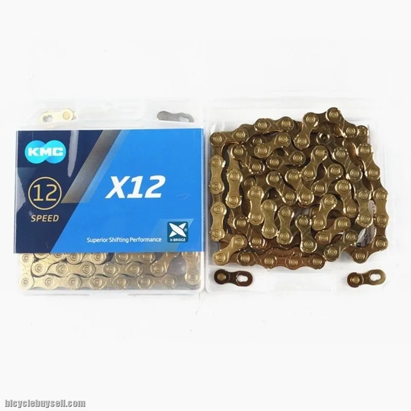 KMC X12 TI GOLD 126 LINKS GOLD 12SPEED MTB/ROAD CHAIN (free pos)