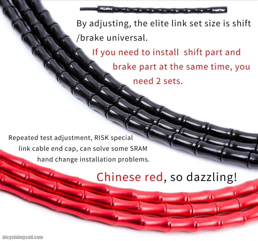 ELITE SKELETON LOW FRICTION SUPERLIGHT ALLOY LINK BAMBOO BICYCLE GEAR CABLE HOUSING SET FOR ROAD &amp; M