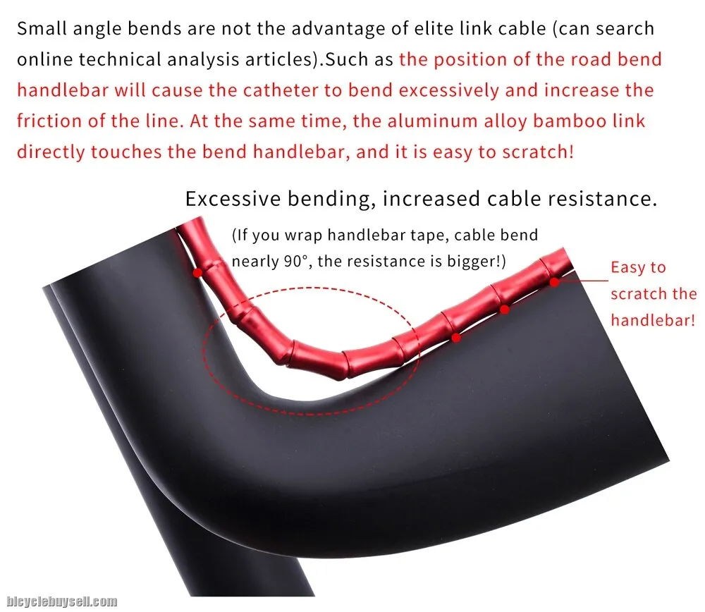 ELITE SKELETON LOW FRICTION SUPERLIGHT ALLOY LINK BAMBOO BICYCLE GEAR CABLE HOUSING SET FOR ROAD &amp; M