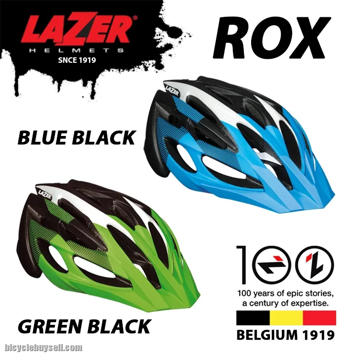 LAZER ROX CYCLING HELMET FOR ROAD MTB BELGIUM UNISIZE BLUE GREEN