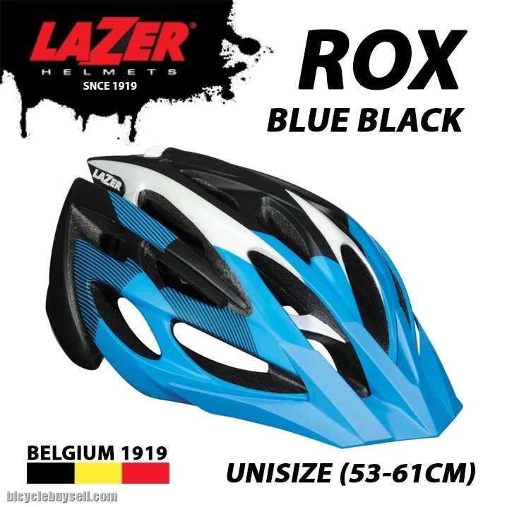 LAZER ROX CYCLING HELMET FOR ROAD MTB BELGIUM UNISIZE BLUE GREEN