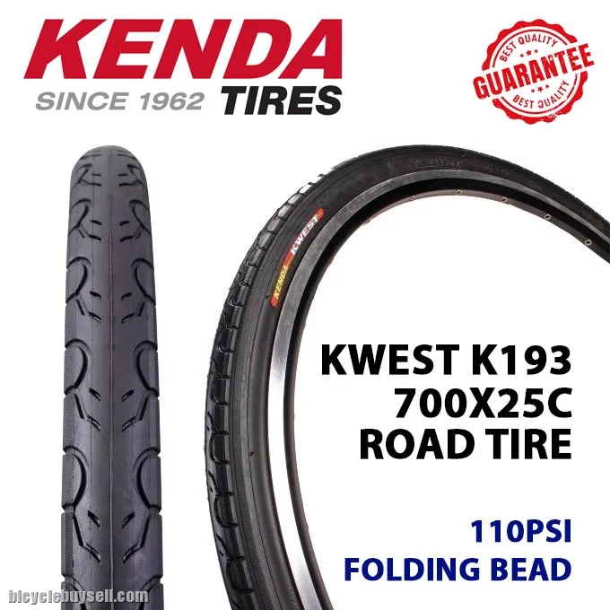 KENDA KWEST K193 700X25C ROAD BICYCLE TIRE FOR ROADBIKE COMMUTER CITY BIKE 110PSI