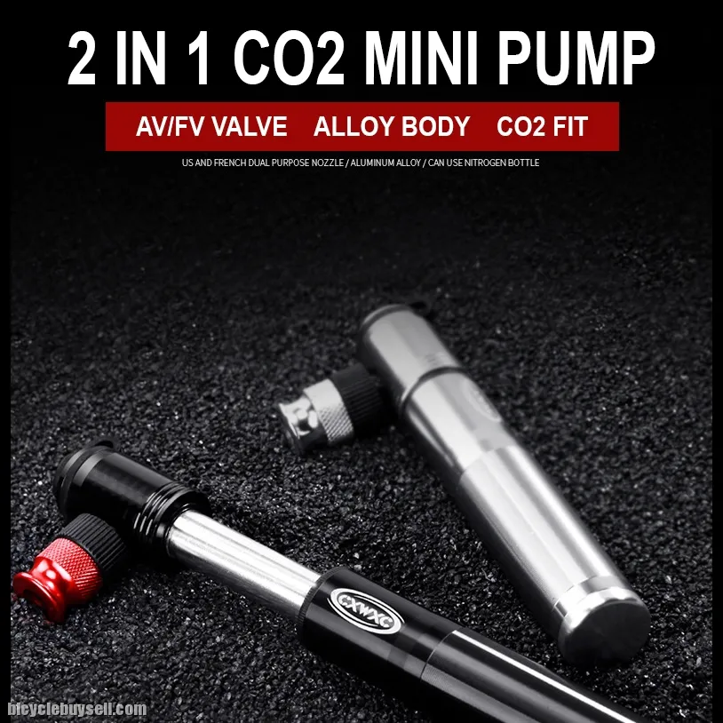 CXWXC 2 in 1 Bike Mini Hand Pump CO2 Inflator Bicycle Tire Repair Tool Presta &amp; Schrader Valve MTB