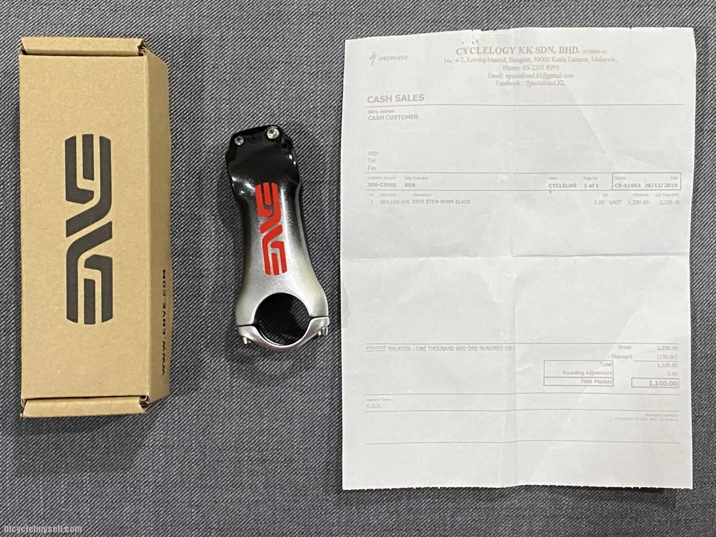 Enve Carbon Stem 90mm (Custom Painted)