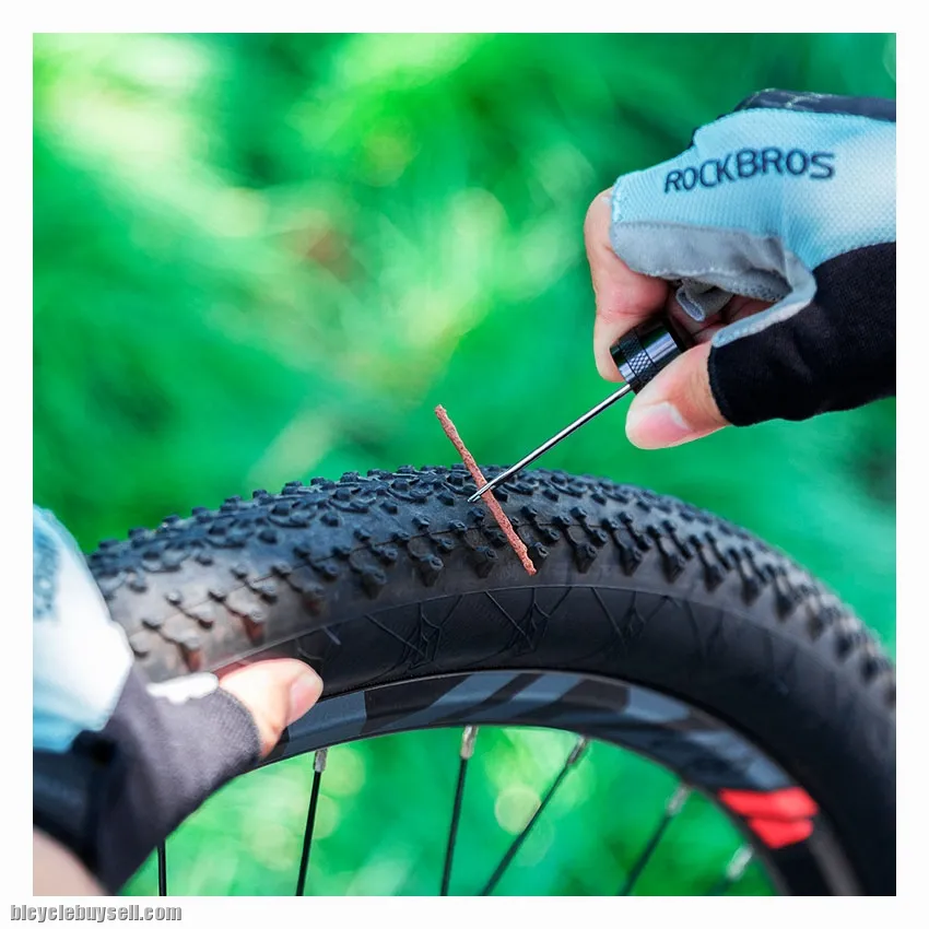 Bicycle Tire Puncture Repair Kit Tubeless Patch MTB Road Bike Tayar Bocor Lobang Hole Glue Stick