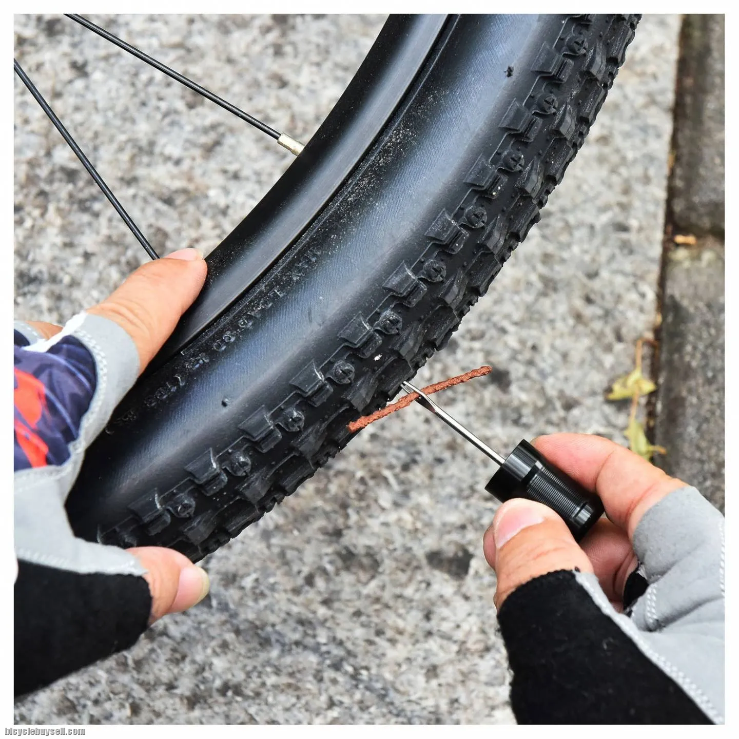 Bicycle Tire Puncture Repair Kit Tubeless Patch MTB Road Bike Tayar Bocor Lobang Hole Glue Stick