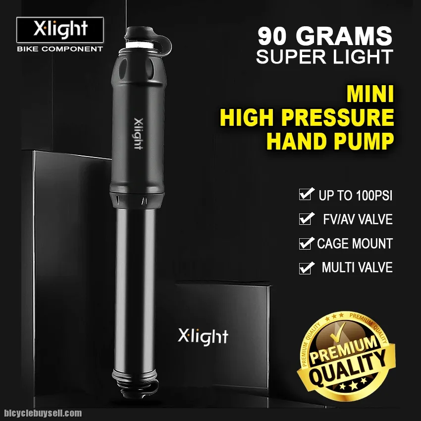 Xlight Mini Bike Pump Flex Hose Schrader Presta Valve Aluminum Alloy Portable 100PSI