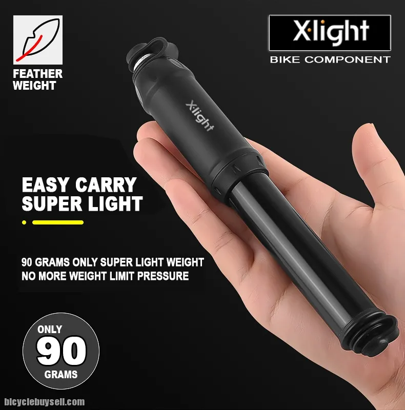 Xlight Mini Bike Pump Flex Hose Schrader Presta Valve Aluminum Alloy Portable 100PSI