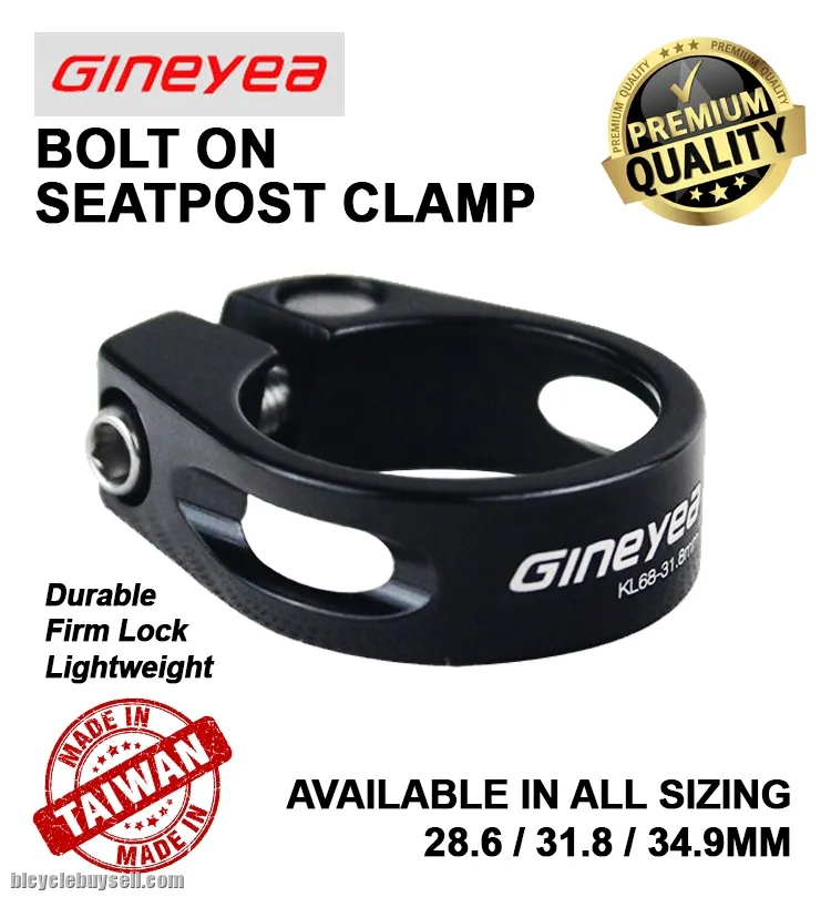 Gineyea Super Light Bolt On Seat Post Clamp Lock Bicycle Road Bike MTB Saddle 31.6 27.2 34.9 mm