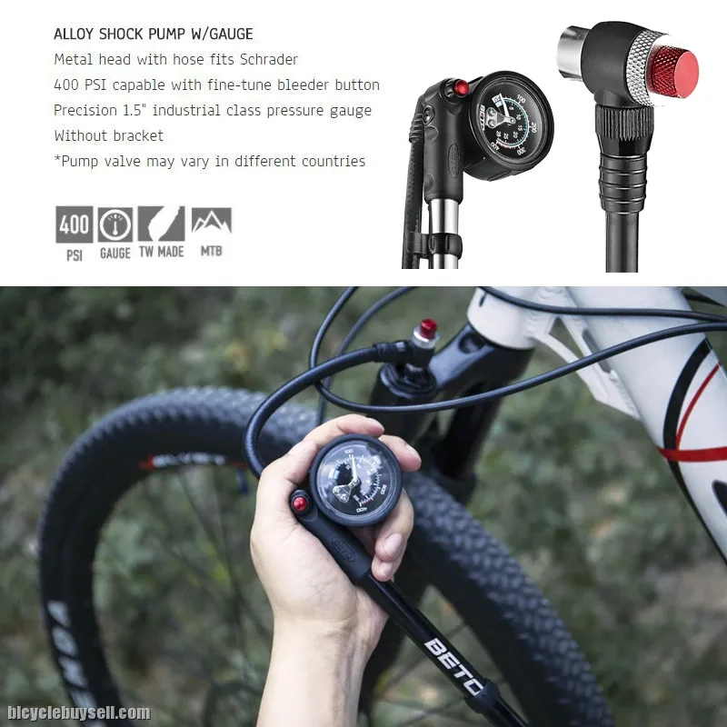 BETO SP-003AG 400PSI High Pressure Fork Pump Shock Hand Meter MTB Air Fork Gauge Hose Pump