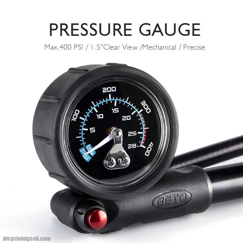 BETO SP-003AG 400PSI High Pressure Fork Pump Shock Hand Meter MTB Air Fork Gauge Hose Pump