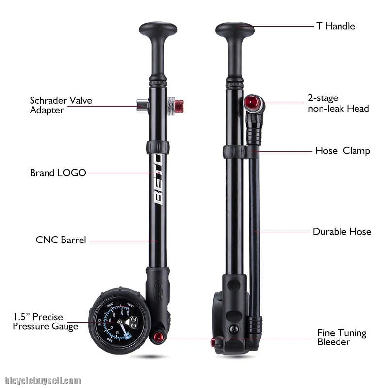 BETO SP-003AG 400PSI High Pressure Fork Pump Shock Hand Meter MTB Air Fork Gauge Hose Pump
