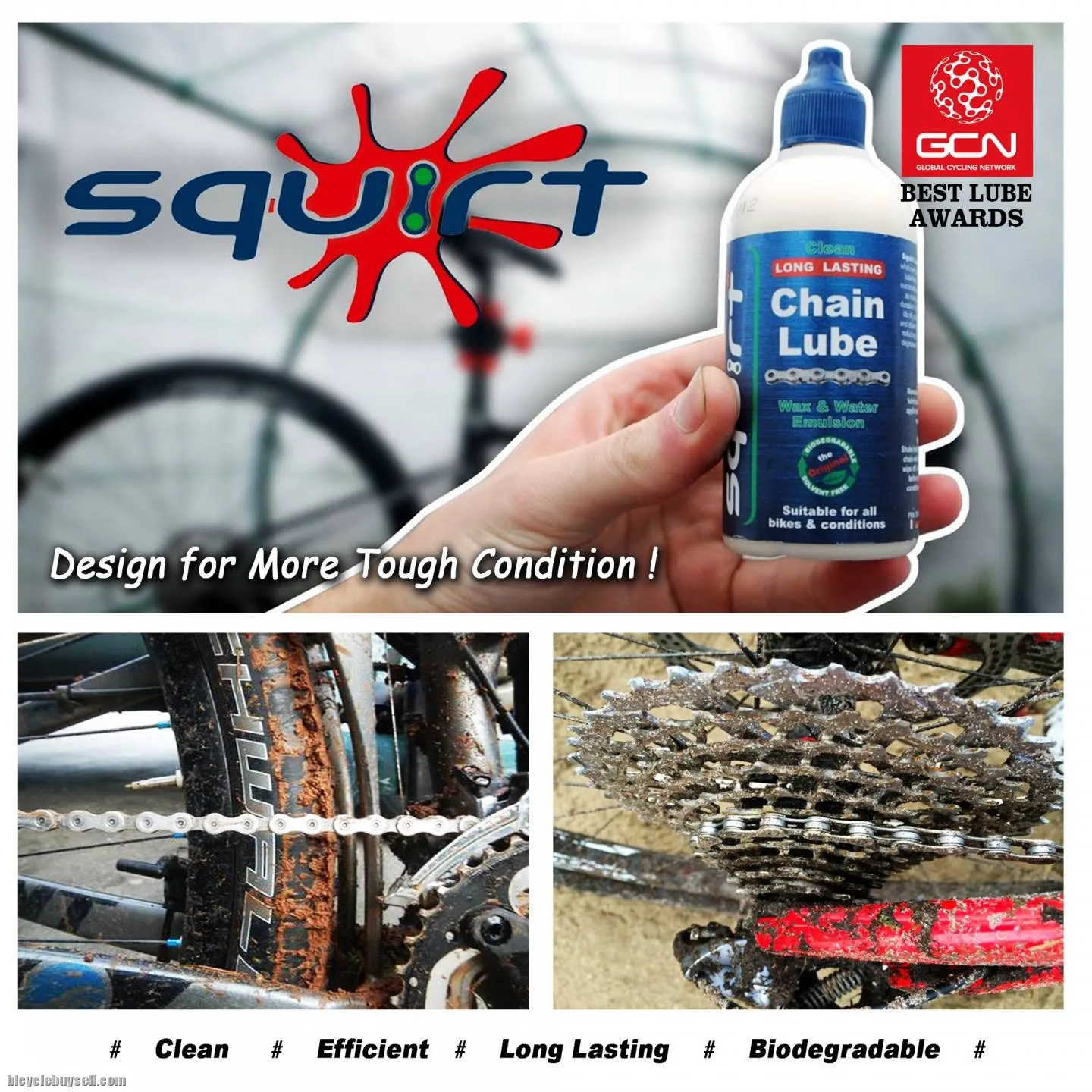 Squirt Bicycle Chain Lube 120ML USA Wax Long lasting All Weather Pro Lube for Road Moutain MTB