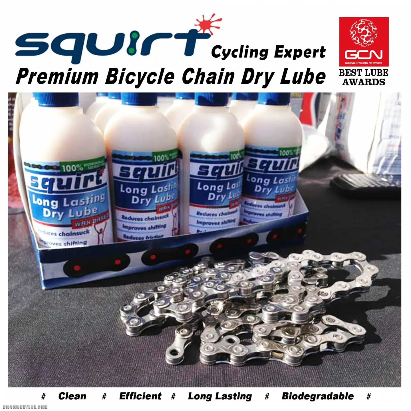 Squirt Bicycle Chain Lube 120ML USA Wax Long lasting All Weather Pro Lube for Road Moutain MTB