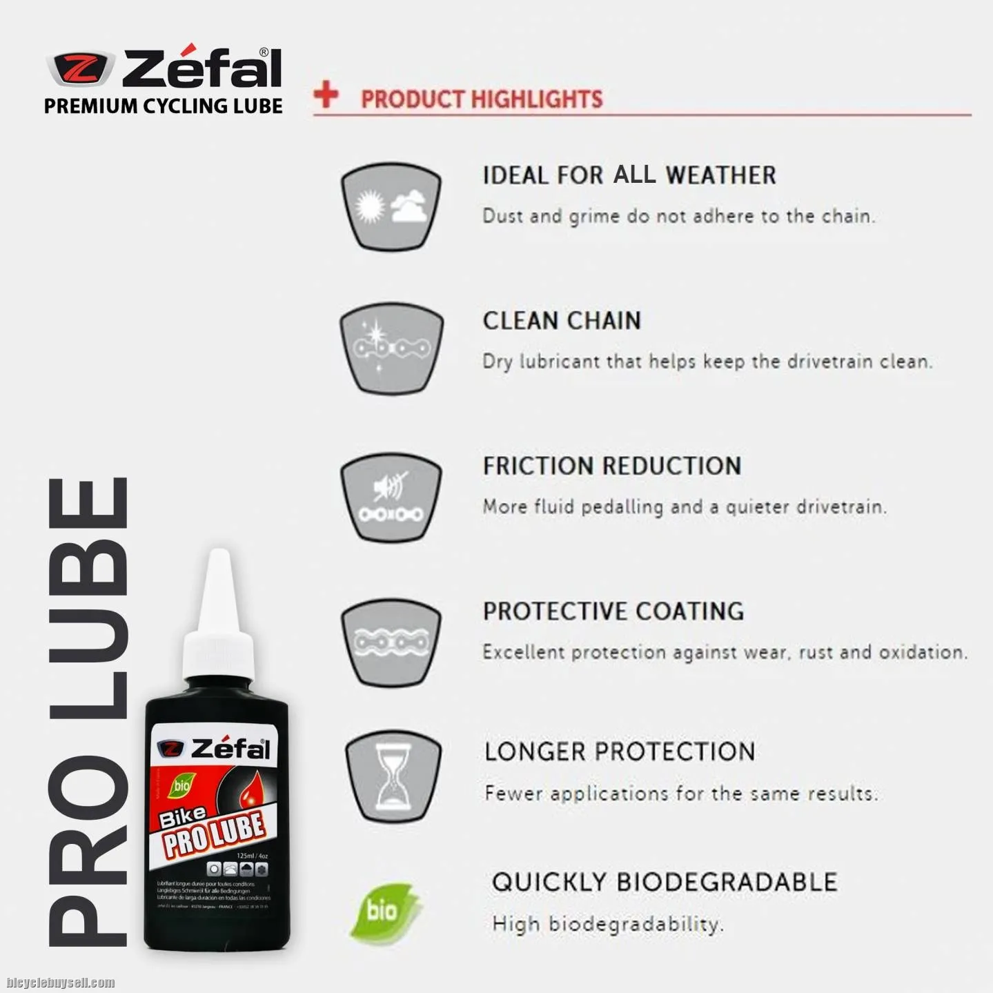 Zefal Bicycle Chain Lube Pro Series 125ml Road Bike MTB Moutain Chainlube Minyak Rantai Basikal Fran