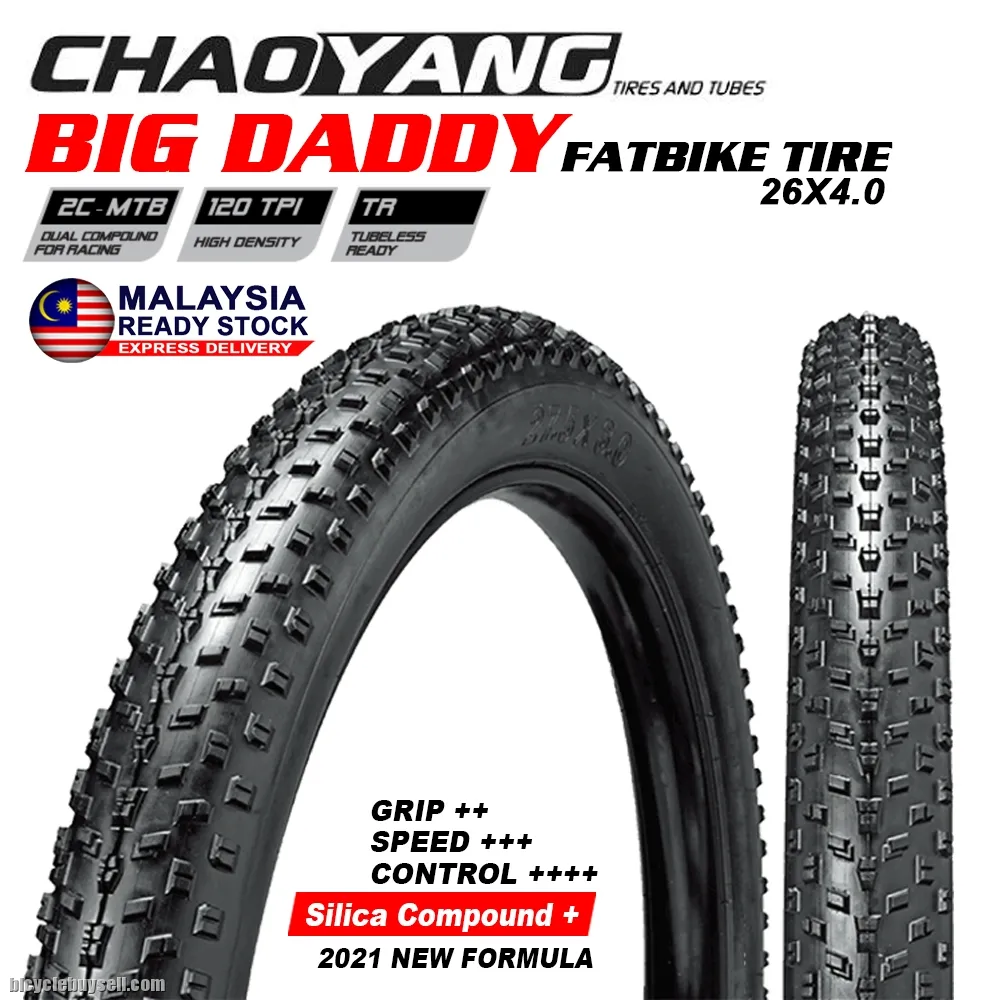 CHAOYANG BIG DADDY 26X4.0 TUBELESS READY FOLDED FATBIKE TIRE (FREE POS)