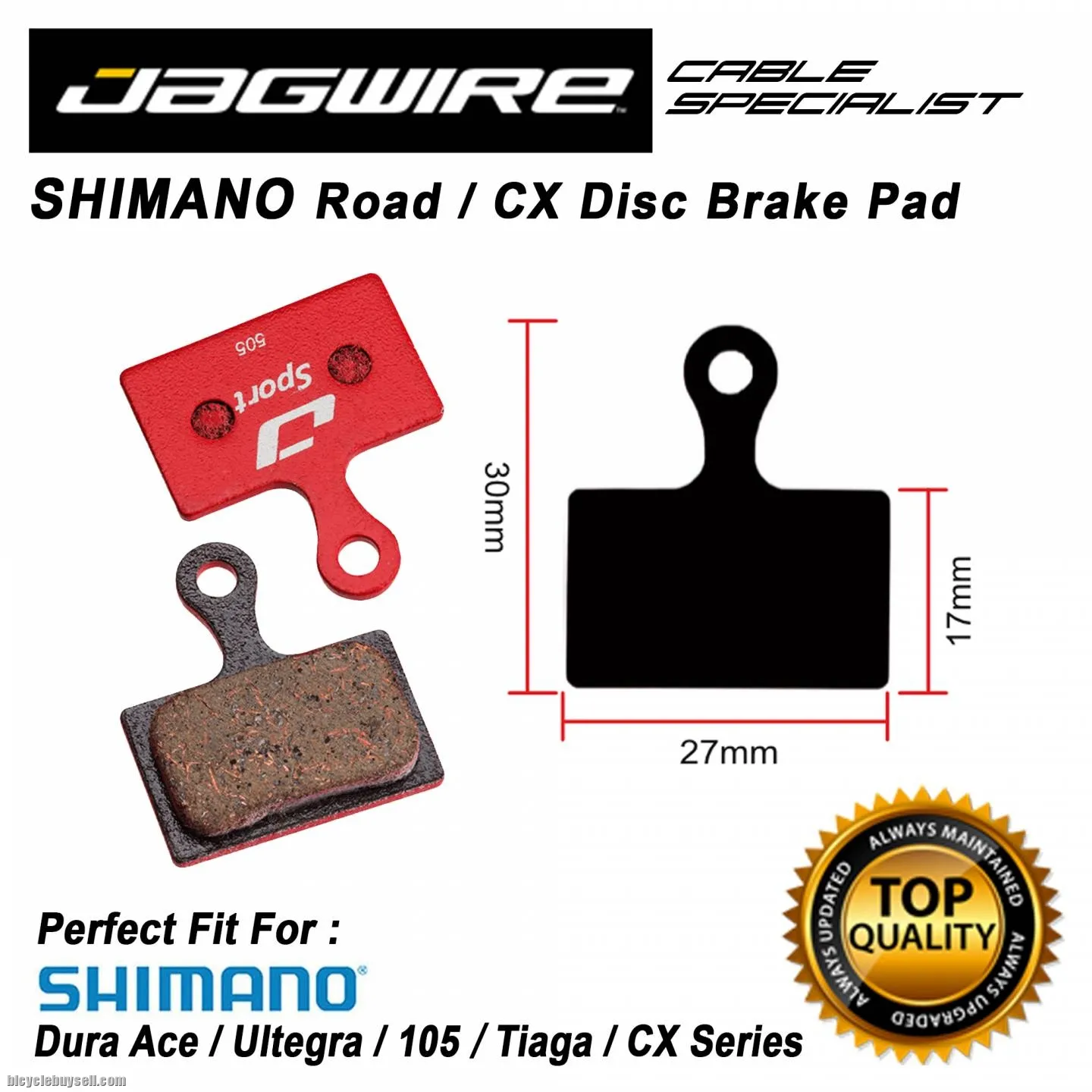 Jagwire DCA004 Road Disc Brake Pad for Shimano Dura Ace 9120 9170 Ultegra 8020 8070 105 7020 Road