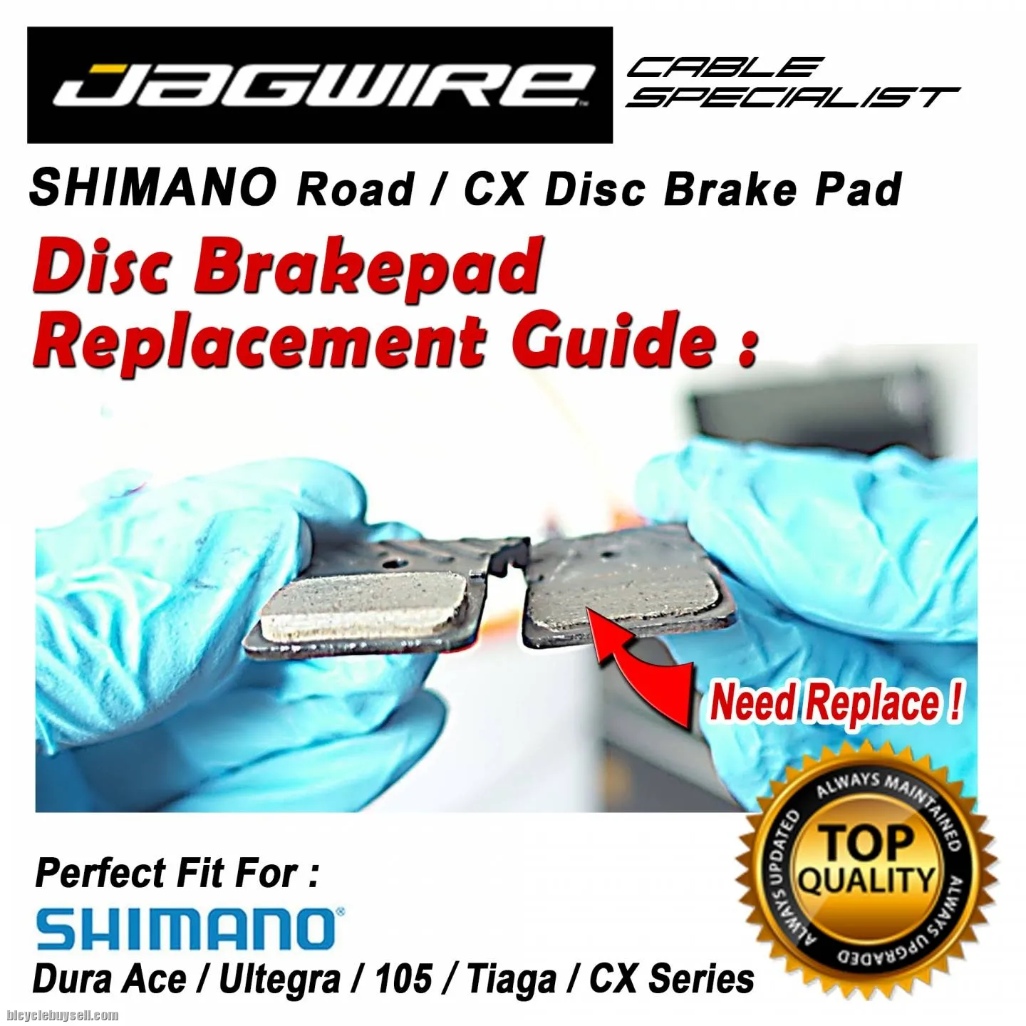 Jagwire DCA004 Road Disc Brake Pad for Shimano Dura Ace 9120 9170 Ultegra 8020 8070 105 7020 Road