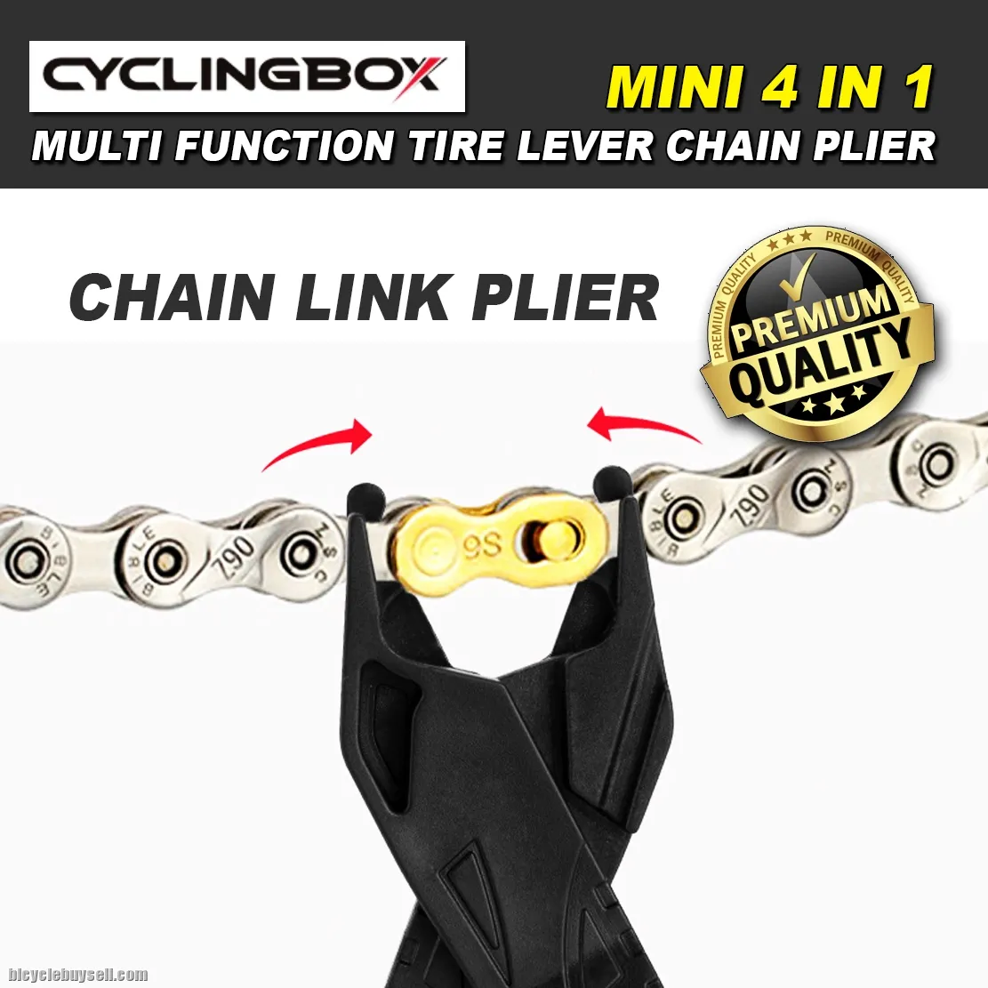 Cycling Box Mini 4 in 1 Tire Lever Chain Plier Missing Link Open Lock Tools Bicycle Road Bike