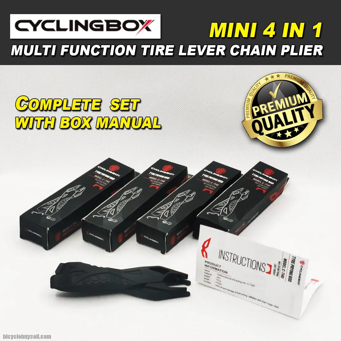 Cycling Box Mini 4 in 1 Tire Lever Chain Plier Missing Link Open Lock Tools Bicycle Road Bike