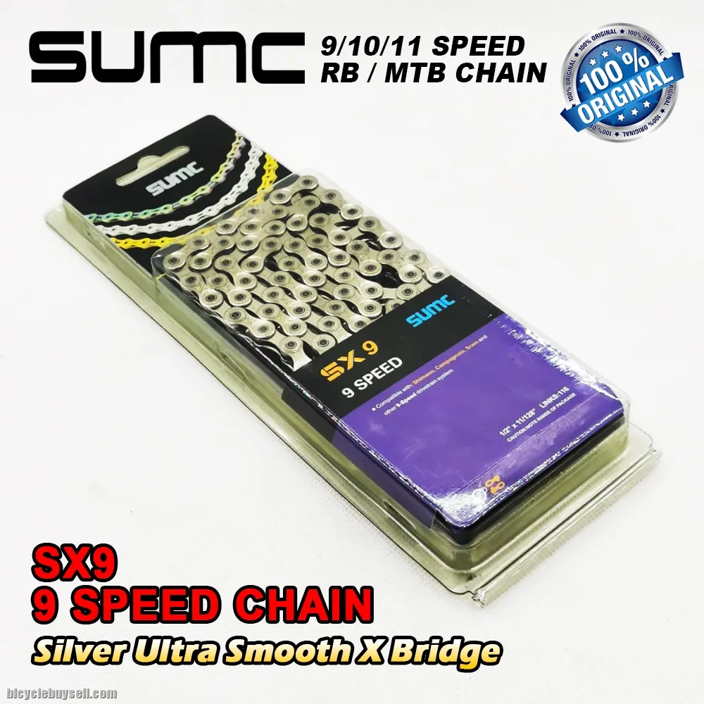 SUMC 9 10 11 Speed Bicycle Chain 116L Silent Durable Light Weight Road Bike MTB Hollow Chains