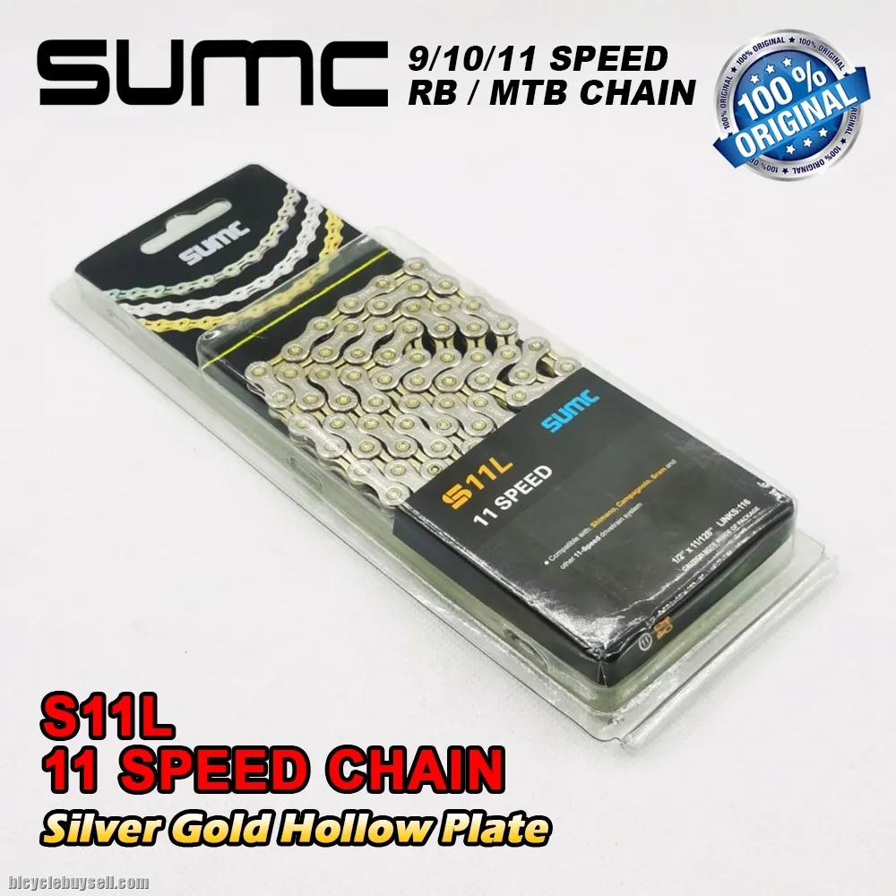 SUMC 9 10 11 Speed Bicycle Chain 116L Silent Durable Light Weight Road Bike MTB Hollow Chains