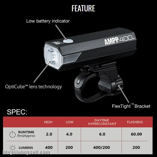 Cateye AMPP 800 Lumens Bicycle Power Front Light USB Rechargable Smart Low Cost Waterproof Headlight