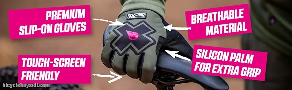 MUC-OFF MTB GLOVES PREMIUM CYCLING GLOVE FULL FINGER BLACK CAMO BOLT