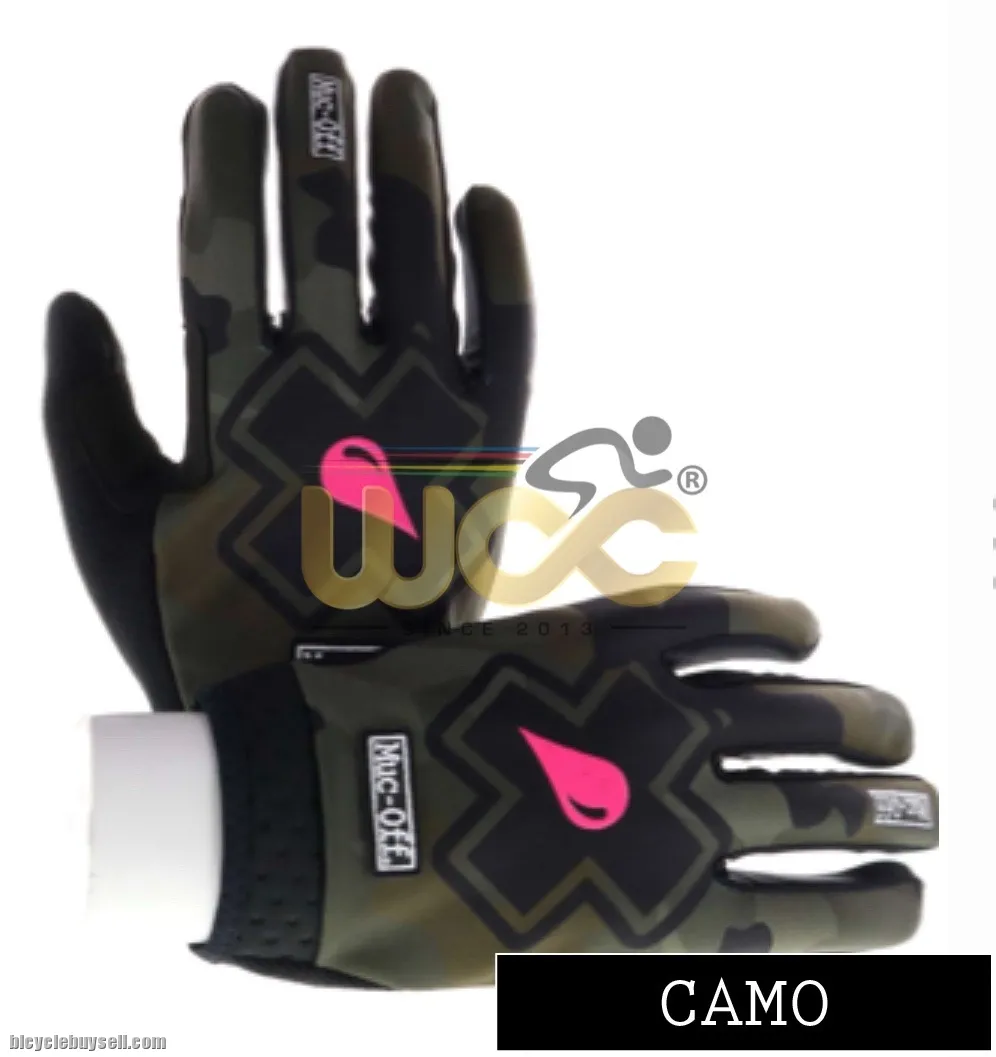 MUC-OFF MTB GLOVES PREMIUM CYCLING GLOVE FULL FINGER BLACK CAMO BOLT