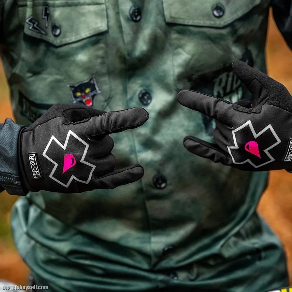 MUC-OFF MTB GLOVES PREMIUM CYCLING GLOVE FULL FINGER BLACK CAMO BOLT
