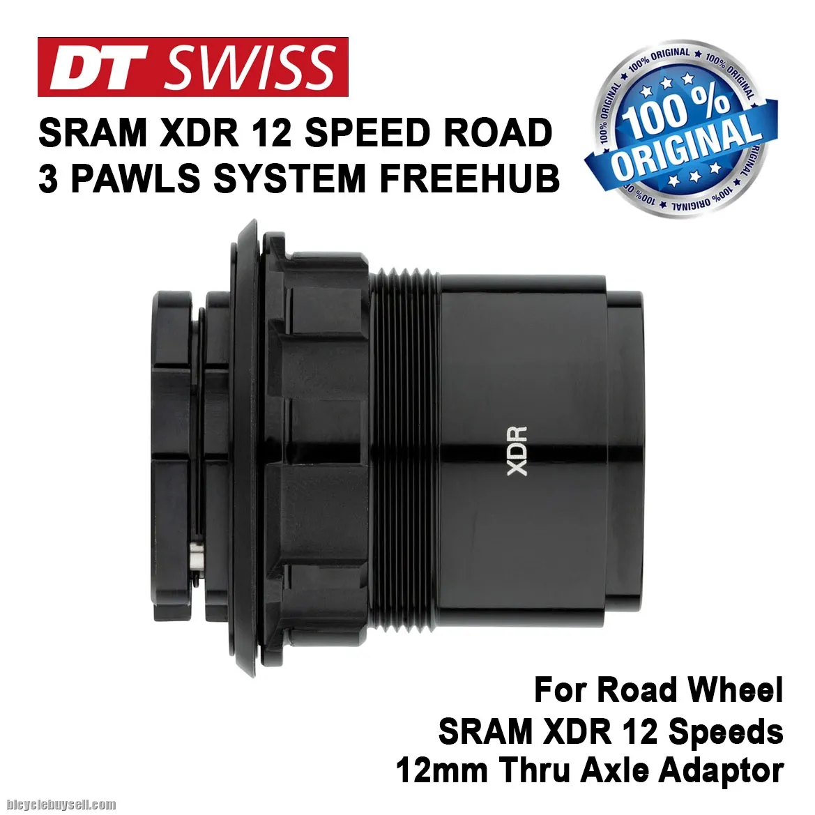 DT Swiss Road Freehub 3 Pawls Sram XDR 12 Speed Cassette Body Replacement Part 12mm Disc Brake Adapt