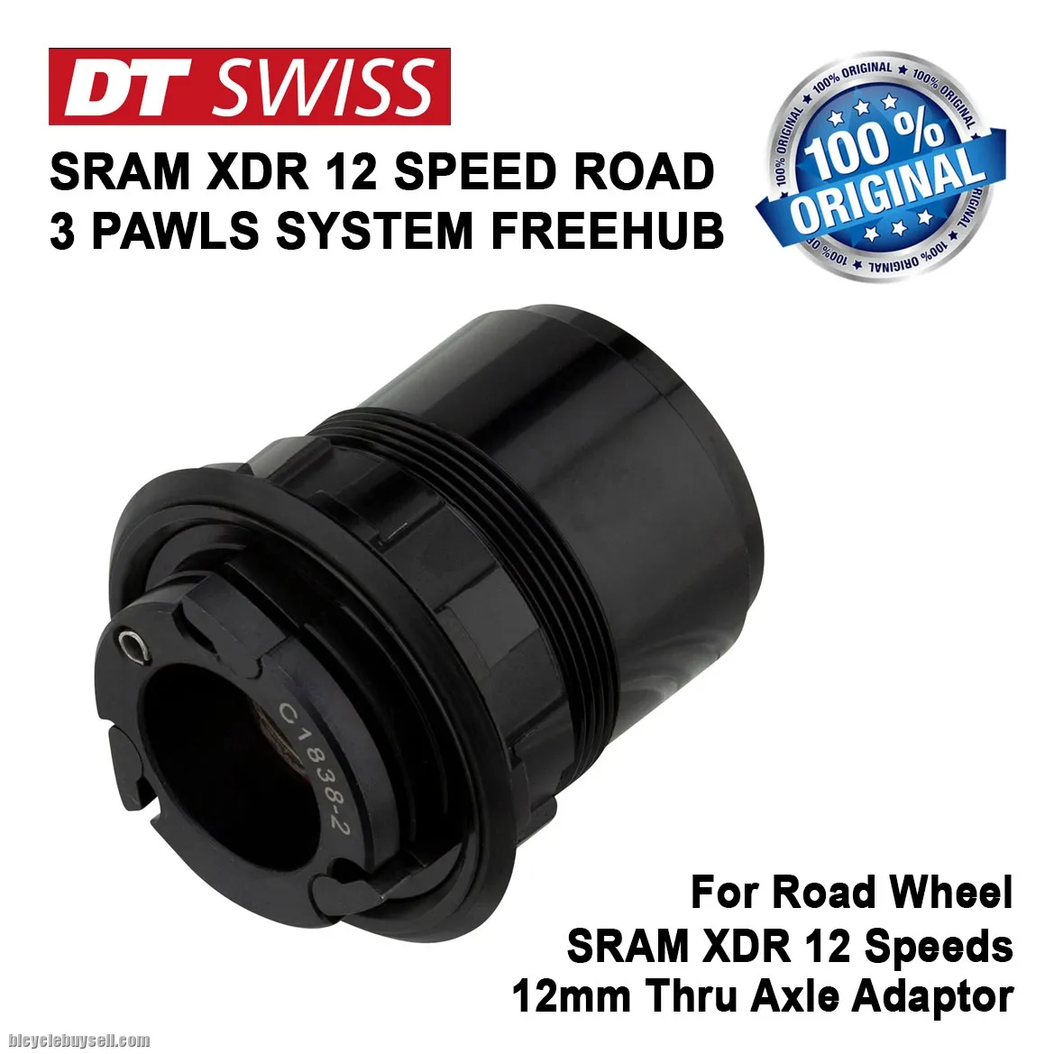 DT Swiss Road Freehub 3 Pawls Sram XDR 12 Speed Cassette Body Replacement Part 12mm Disc Brake Adapt